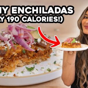 Skinny Low Carb Chicken Enchiladas (Only 190 Calories!)